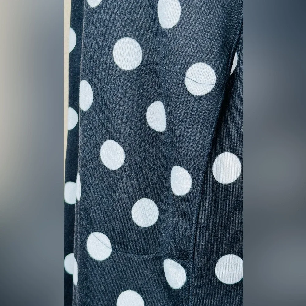 Kate Spade Black w/ White Polka Dot Long Sleeve Shift Dress. Size- M